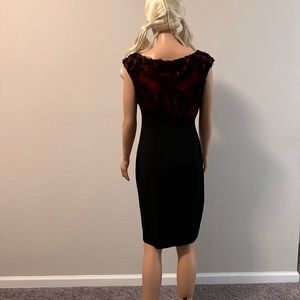 Connected Apparel Petite Soutache Faux Wrap Formal Evening Dress Gown RedBlack